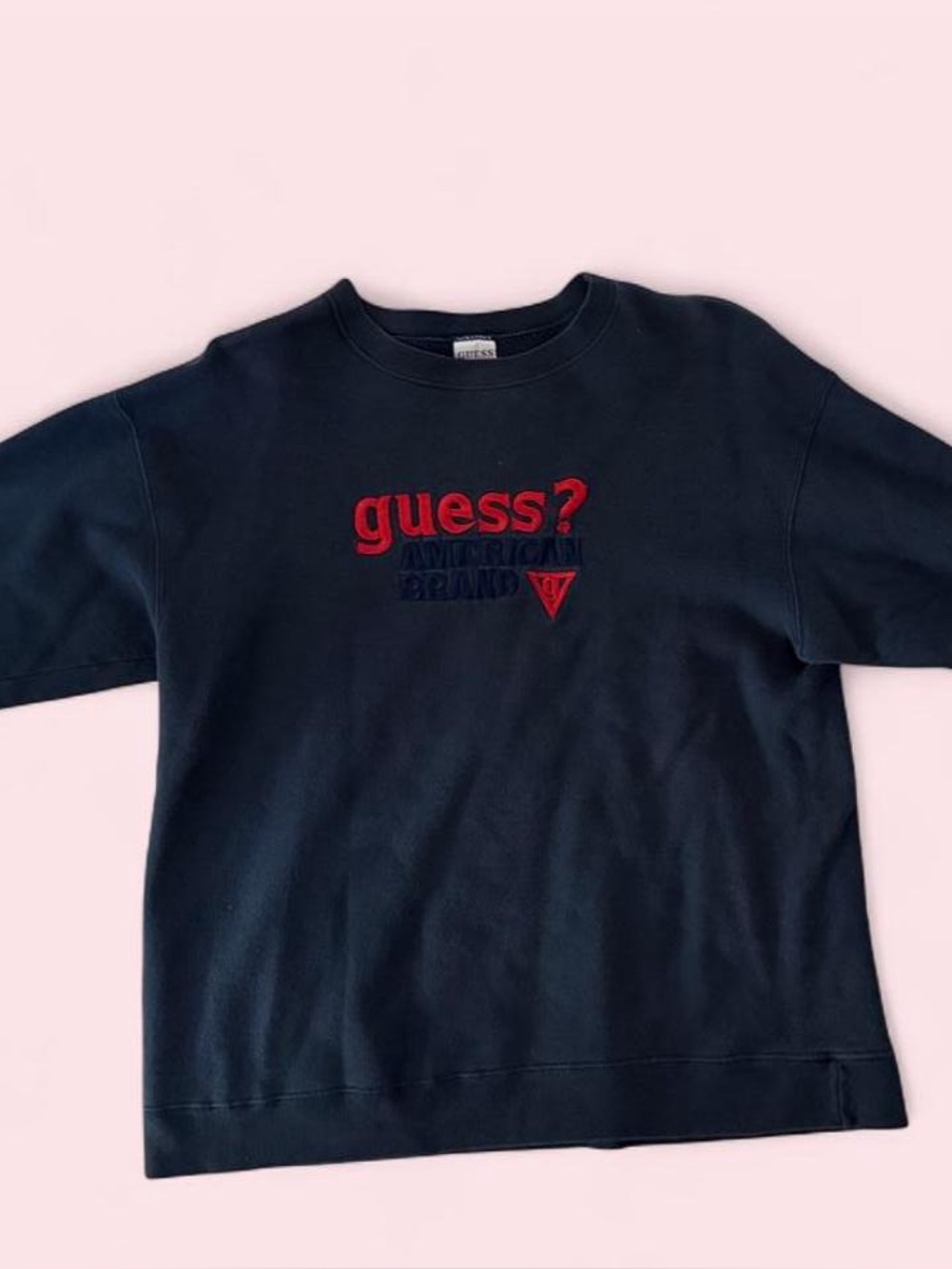 Guess Black Crewneck Sweatshirt with Red Logo